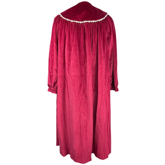 Red Velvet Button-Up Dress with Heart Details XL burgundy Santa Christmas - Picture 4 of 9